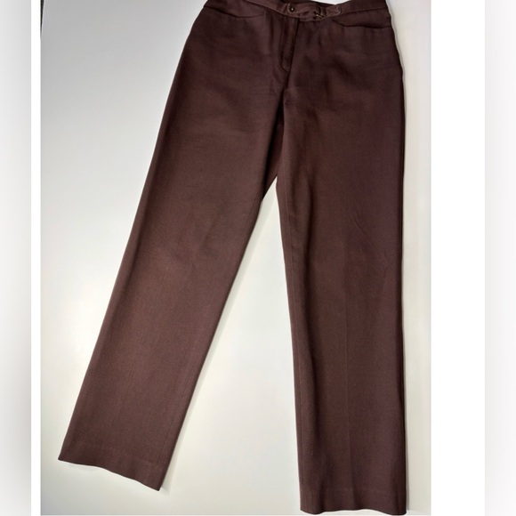 Lauren Ralph Lauren Brown Office Dress Pants Petite Size 4 Cotton Casual BNC4 - Picture 1 of 7